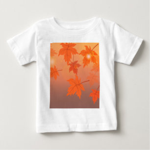Autumn design with maple leaves and bokeh effect baby T-Shirt