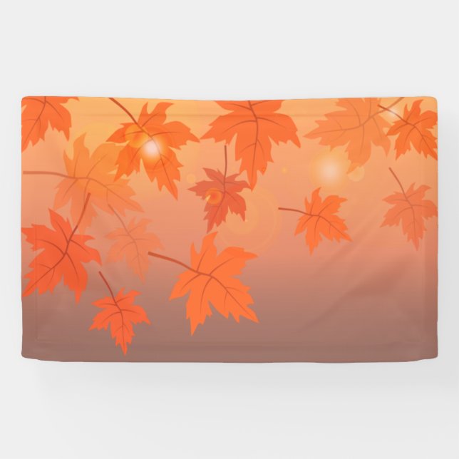 Autumn design with maple leaves and bokeh effect   banner (Horizontal)