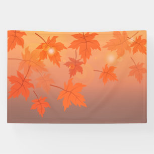 Autumn design with maple leaves and bokeh effect banner