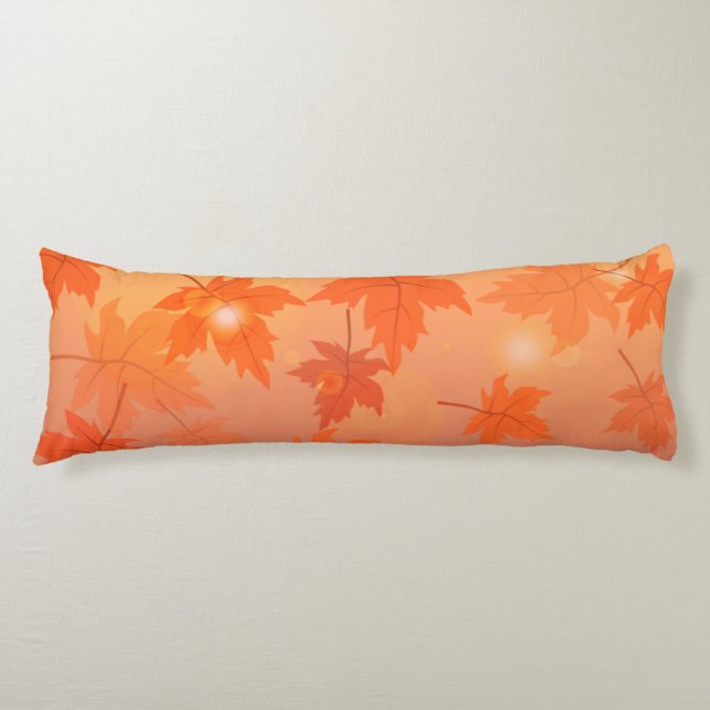 Autumn design with maple leaves and bokeh effect   body pillow (Front)
