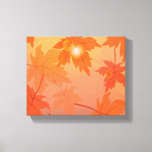Autumn design with maple leaves and bokeh effect   canvas print