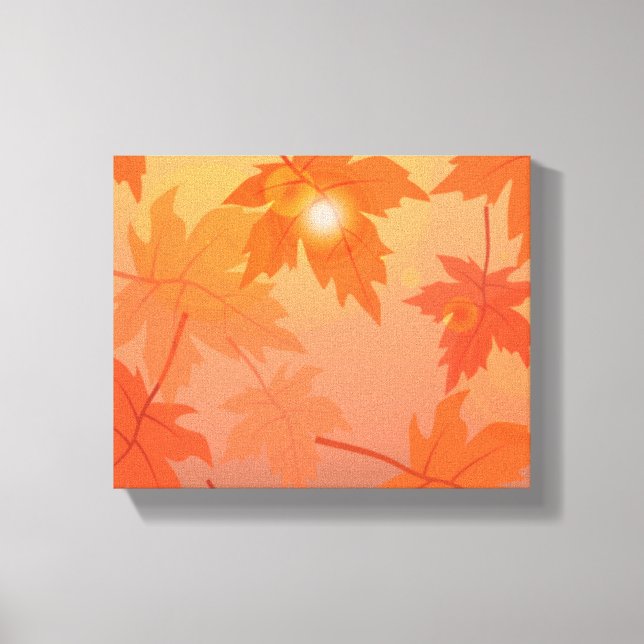 Autumn design with maple leaves and bokeh effect   canvas print (Front)
