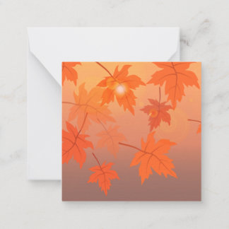 Autumn design with maple leaves and bokeh effect  card