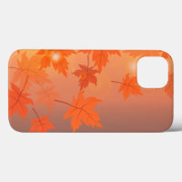 Autumn design with maple leaves and bokeh effect