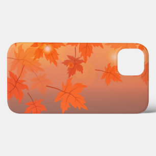 Autumn design with maple leaves and bokeh effect iPhone 13 case
