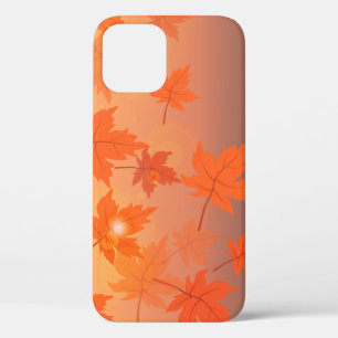 Autumn design with maple leaves and bokeh effect iPhone 12 pro case