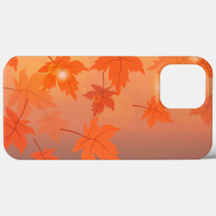 Autumn design with maple leaves and bokeh effect   iPhone 13 pro max case