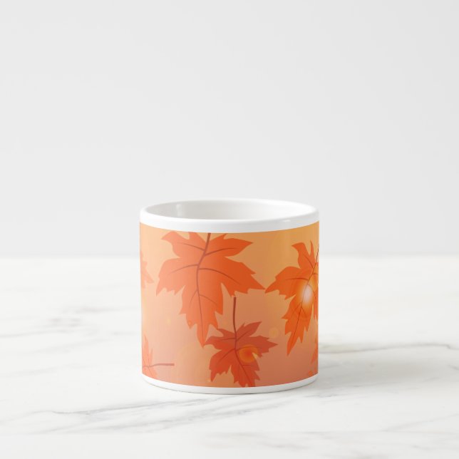 Autumn design with maple leaves and bokeh effect  espresso cup (Front)