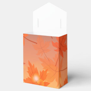 Autumn design with maple leaves and bokeh effect favor box
