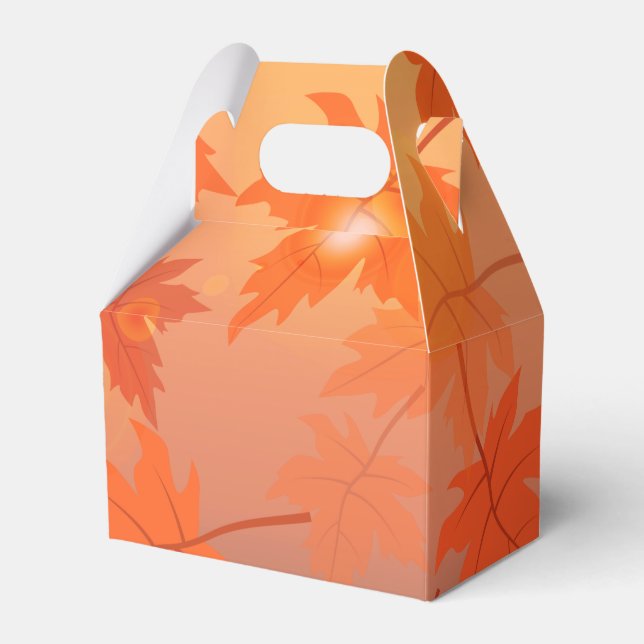 Autumn design with maple leaves and bokeh effect   favor box (Front Side)