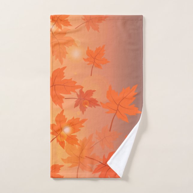 Autumn design with maple leaves and bokeh effect   hand towel (Hand Towel)