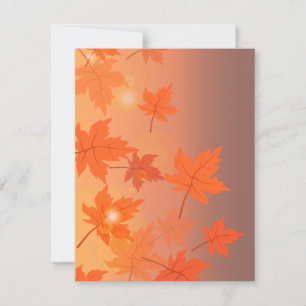 Autumn design with maple leaves and bokeh effect holiday card
