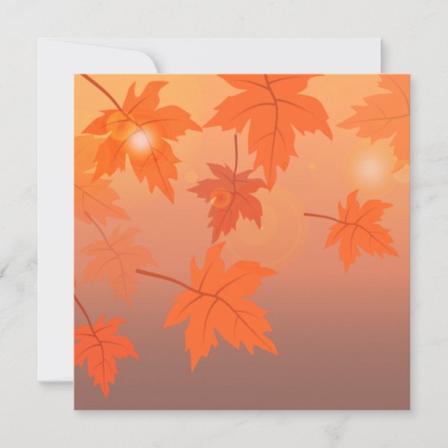 Autumn design with maple leaves and bokeh effect   holiday card (Front)