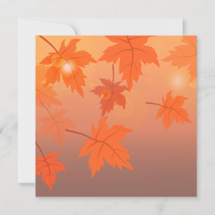 Autumn design with maple leaves and bokeh effect holiday card