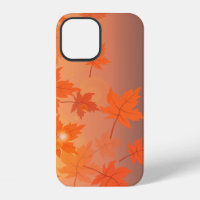 Autumn design with maple leaves and bokeh effect