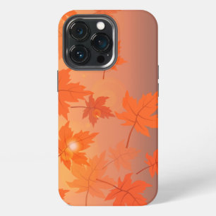Autumn design with maple leaves and bokeh effect   iPhone 13 pro case