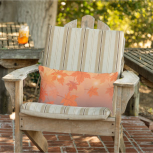 Autumn design with maple leaves and bokeh effect lumbar pillow