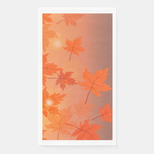 Autumn design with maple leaves and bokeh effect   napkin (Front)