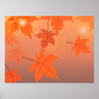 Autumn design with maple leaves and bokeh effect