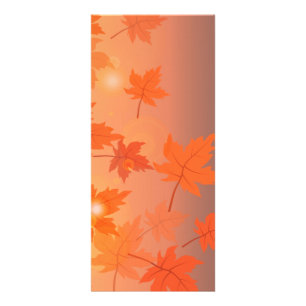 Autumn design with maple leaves and bokeh effect rack card