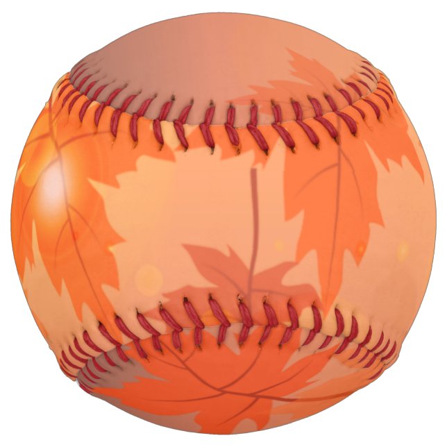 Autumn design with maple leaves and bokeh effect   softball (Front)
