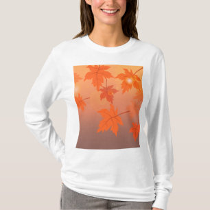 Autumn design with maple leaves and bokeh effect   T-Shirt