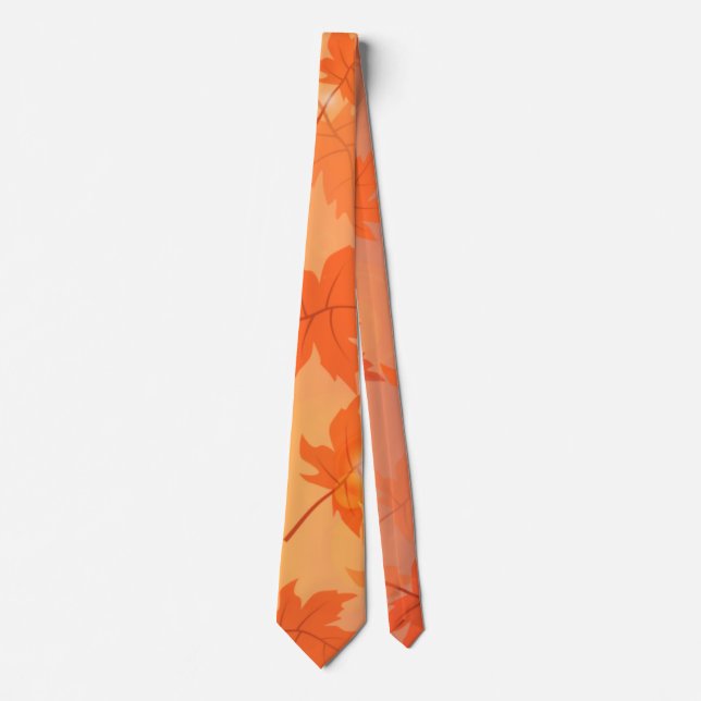 Autumn design with maple leaves and bokeh effect  tie (Front)