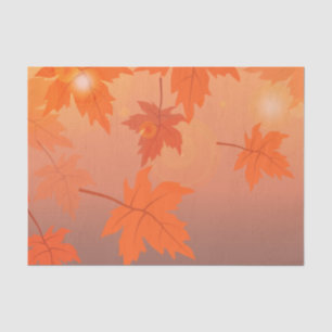 Autumn design with maple leaves and bokeh effect  tissue paper