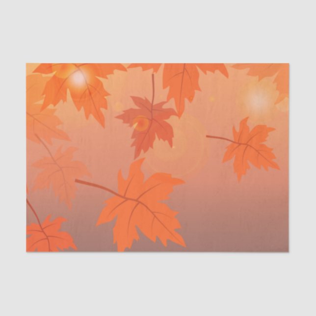 Autumn design with maple leaves and bokeh effect  tissue paper (Front)