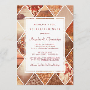 Autumn Diamonds   Fall Rehearsal Dinner Invitation