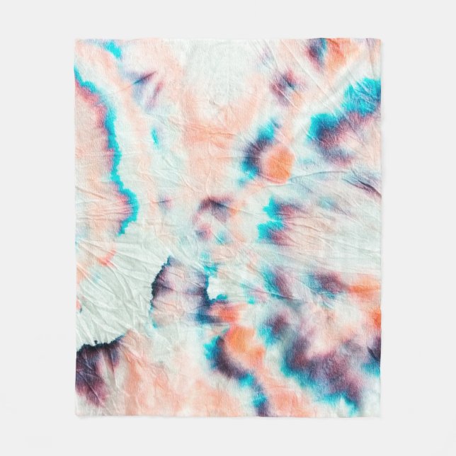 Autumn Dirty Art Graffiti. Tie Dye Shibori. Bordo  Fleece Blanket (Front)