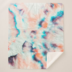 Autumn Dirty Art Graffiti. Tie Dye Shibori. Bordo  Sherpa Blanket