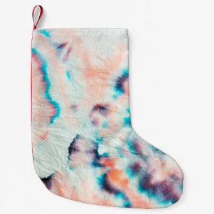 Autumn Dirty Art Graffiti. Tie Dye Shibori. Bordo  Small Christmas Stocking