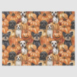 Autumn Dogs in a Pumpkin Patch Halloween Tissue Paper<br><div class="desc">This design may be personalized in the area provided by changing the photo and/or text. Or it can be customized by clicking Personalize this Template and then choosing the click to customize further option and delete or change the colour of the background, add text, change the text colour or style,...</div>