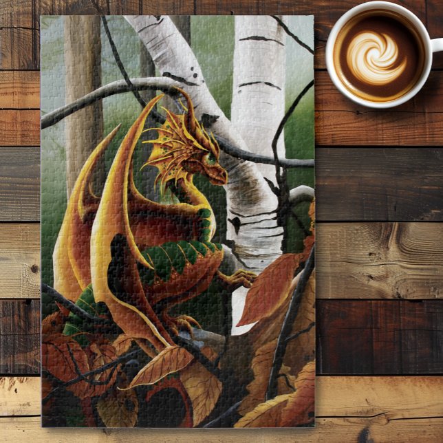 Autumn Dragon Orange Green Fantasy Jigsaw Puzzle (Creator Uploaded)