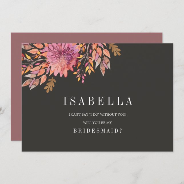 Autumn Dream | Wedding Be My Bridesmaid Invitation (Front/Back)