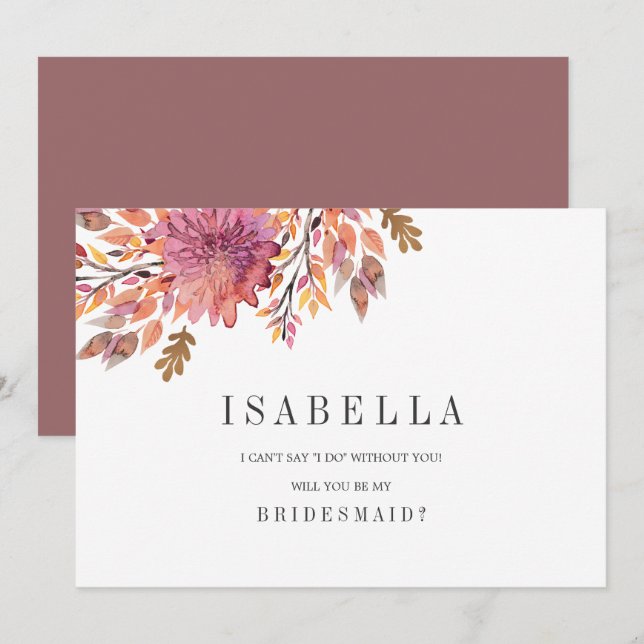 Autumn Dream | Wedding Be My Bridesmaid Invitation (Front/Back)
