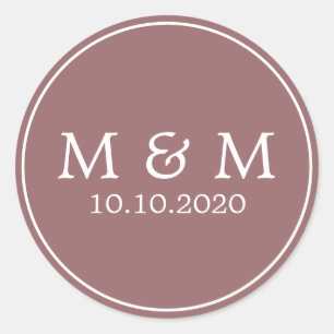 Autumn Dream   Wedding Classic Monogram Round Sticker