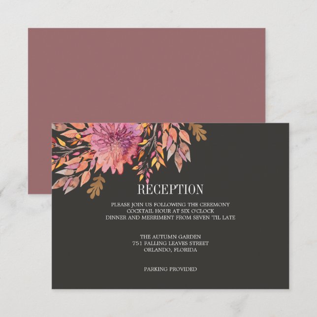 Autumn Dream | Wedding enclosure RECEPTION Invitation (Front/Back)