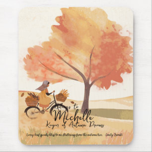 Autumn Dreams Personalized Girl's Mouse Pad
