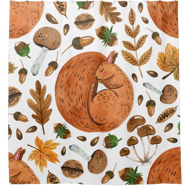 Autumn Dreams: Watercolor Squirrel Haven (Front)