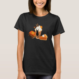 Autumn Drink Pumpkin Pie Book Lover Funny Black Ca T-Shirt