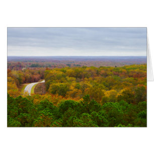 Autumn Drive Pano Greeting Card
