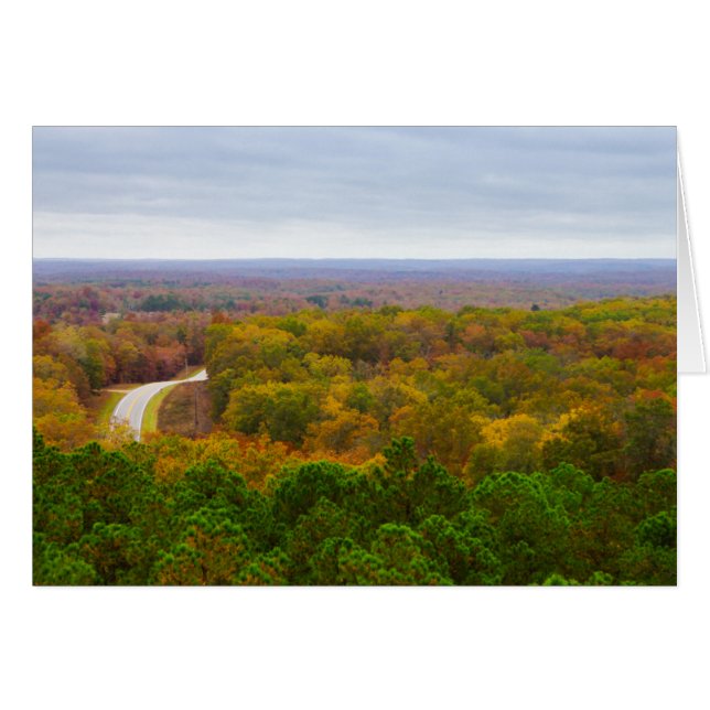 Autumn Drive Pano Greeting Card (Front Horizontal)