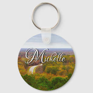 Autumn Drive Pano Keychain