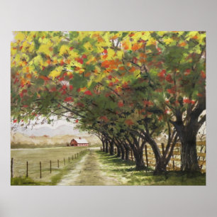 Autumn driveway poster