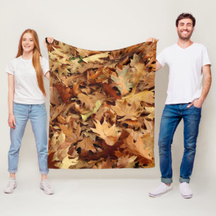 autumn, dry leaves fleece blanket