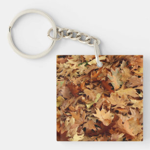 autumn, dry leaves keychain