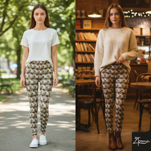 Autumn Earth Plaid Leggings