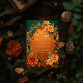 Autumn Elegance Druid Hill Wedding Details RSVP Card